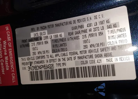 2023 Mazda Cx-30 2.5 S Preferred z USA, uszkodzony, nr VIN 3MVDMBCM4PM584926